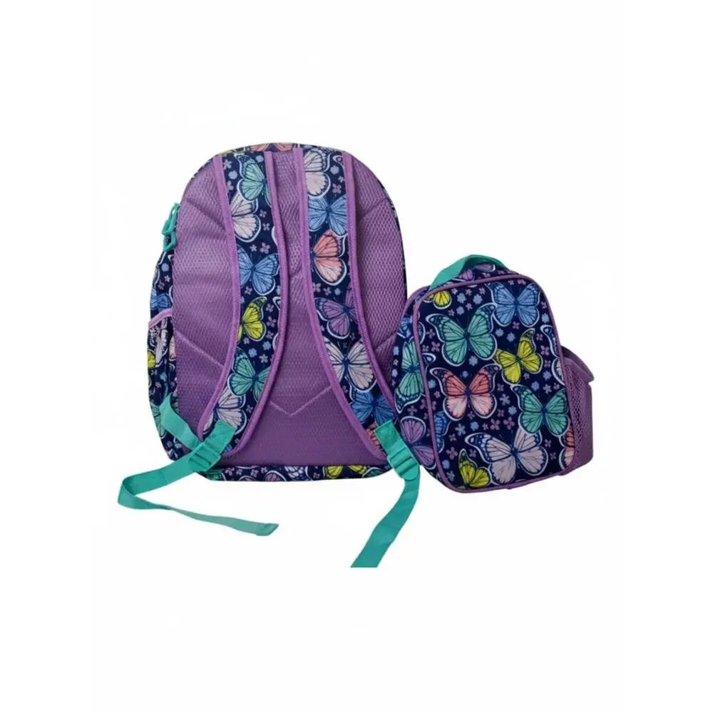 Member’s Mark Butterfly Backpack Lunch Bag Set NWOT Kids Y2K Colorful School